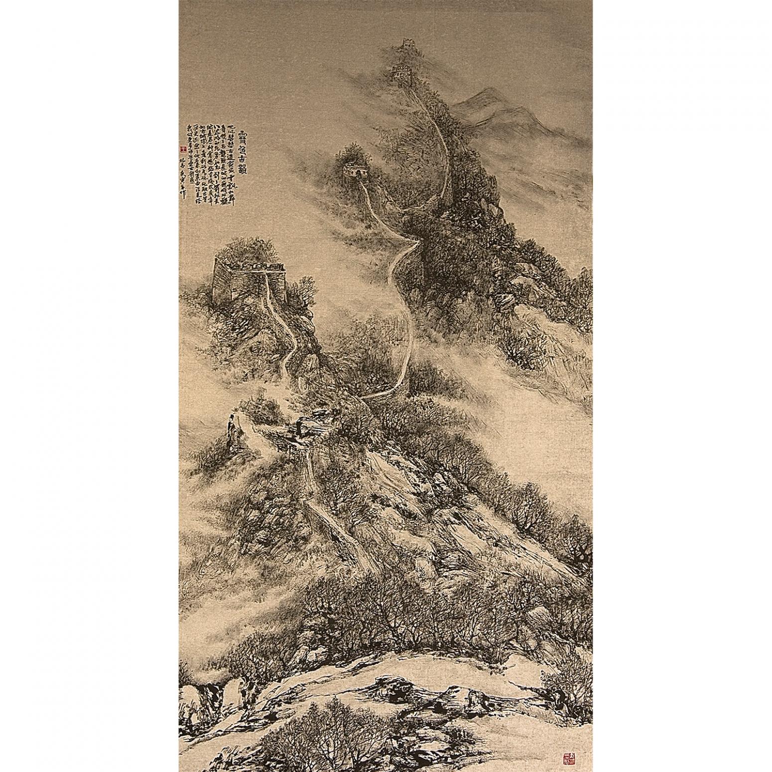 王林昌国画作品《【雪色古韵】作者王林昌》