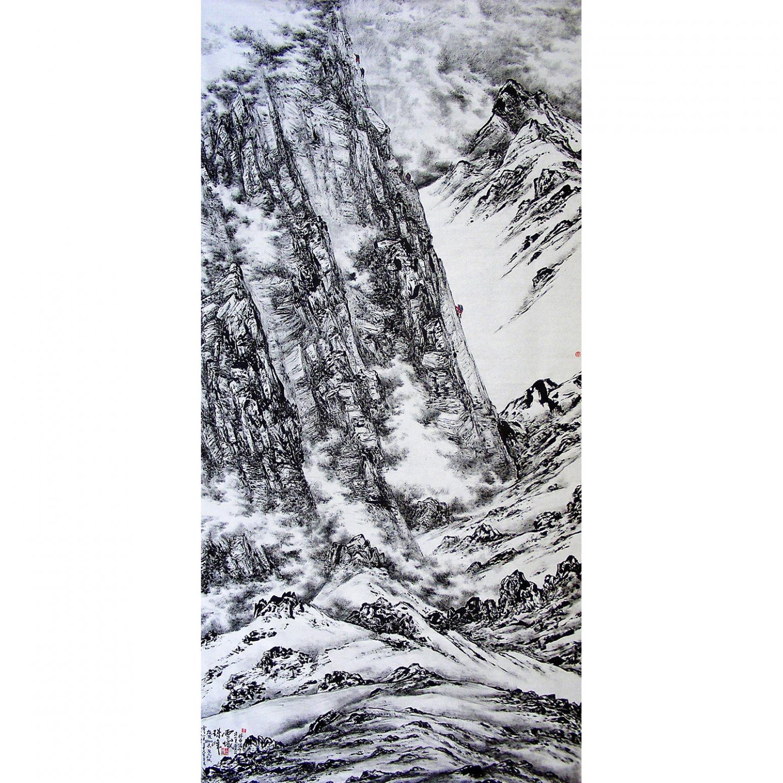 王林昌国画作品《【珠峰雪域】作者王林昌》