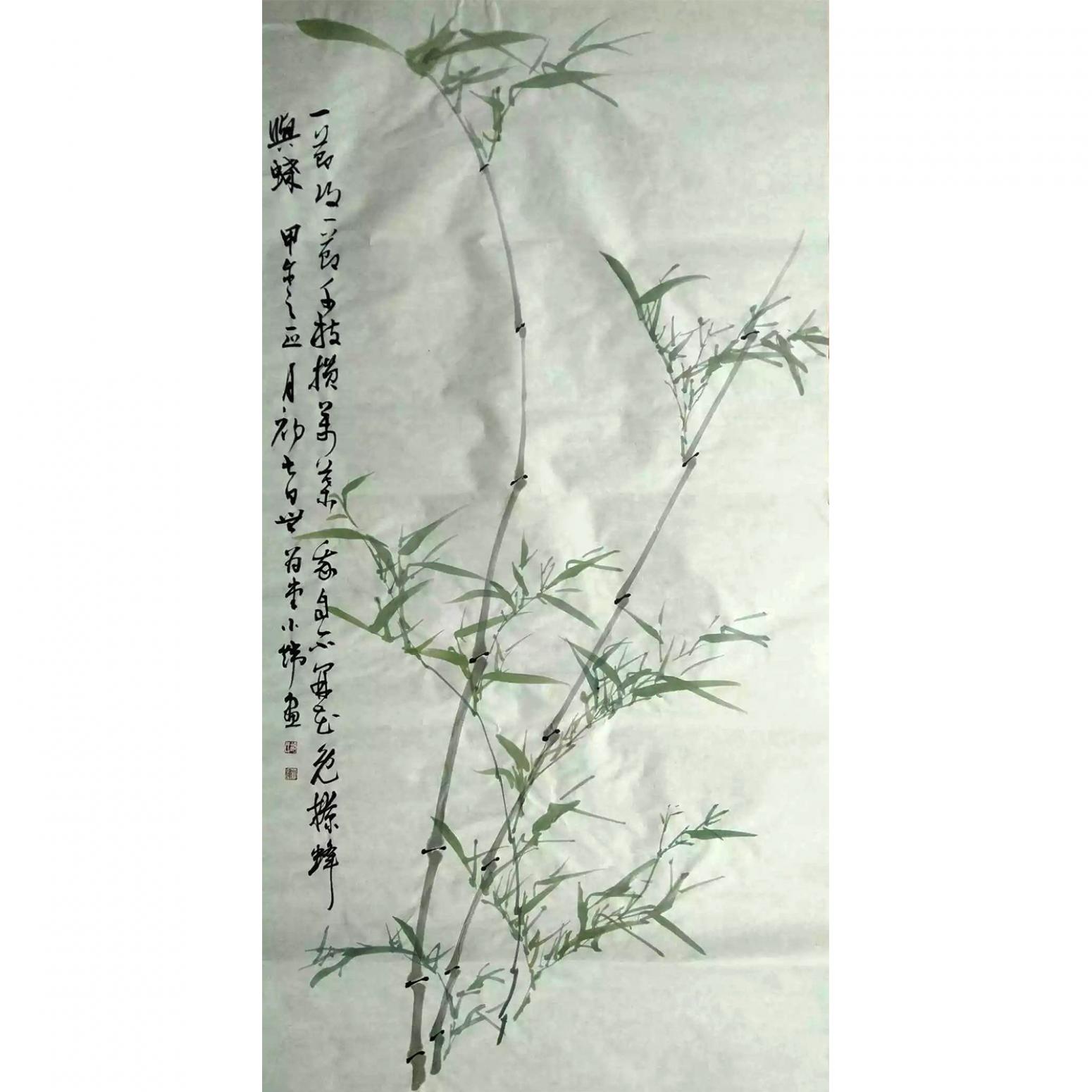 胡小炜（润德）国画作品《【竹子】作者胡小炜》