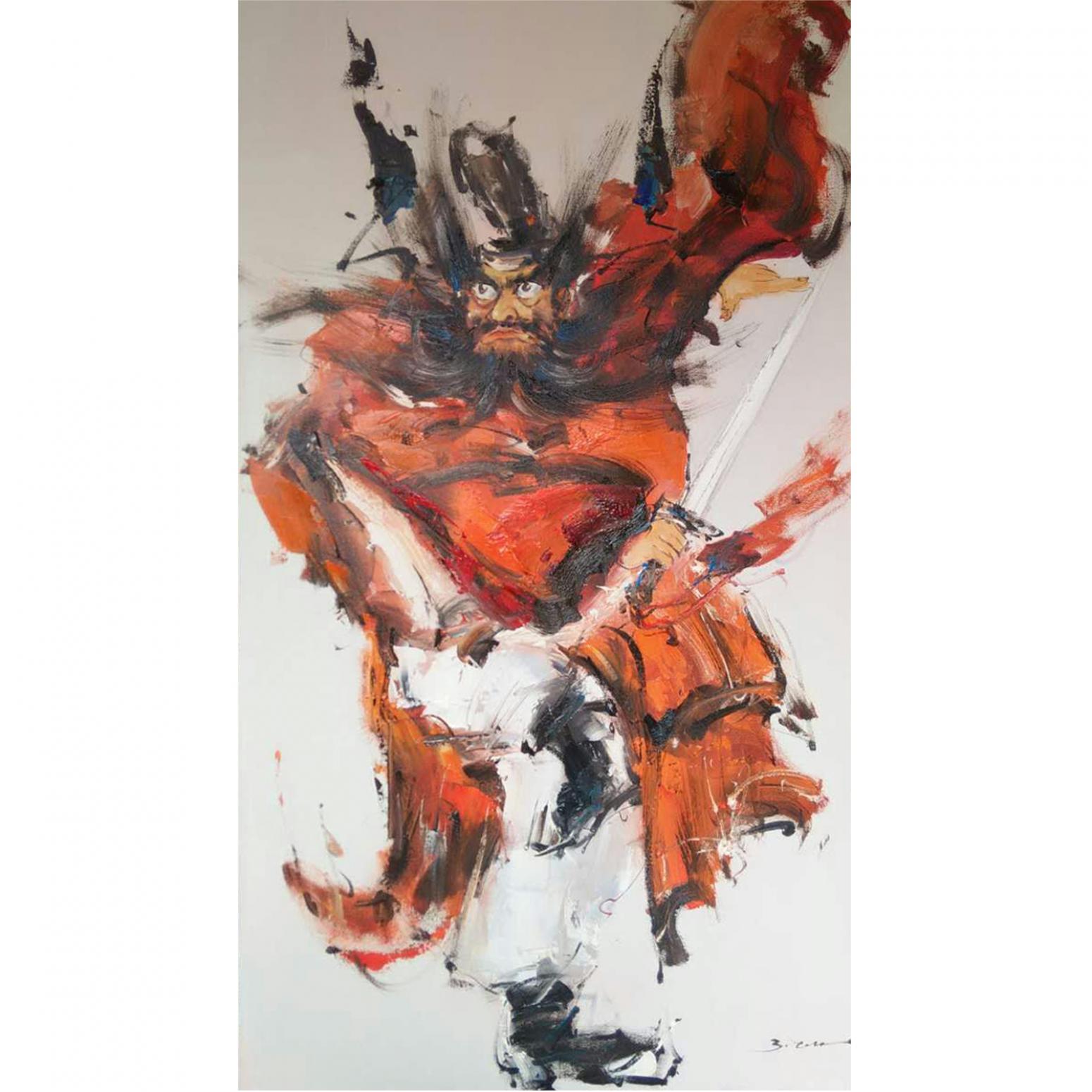 卢锦华油画作品《【钟馗降魔】作者卢锦华》