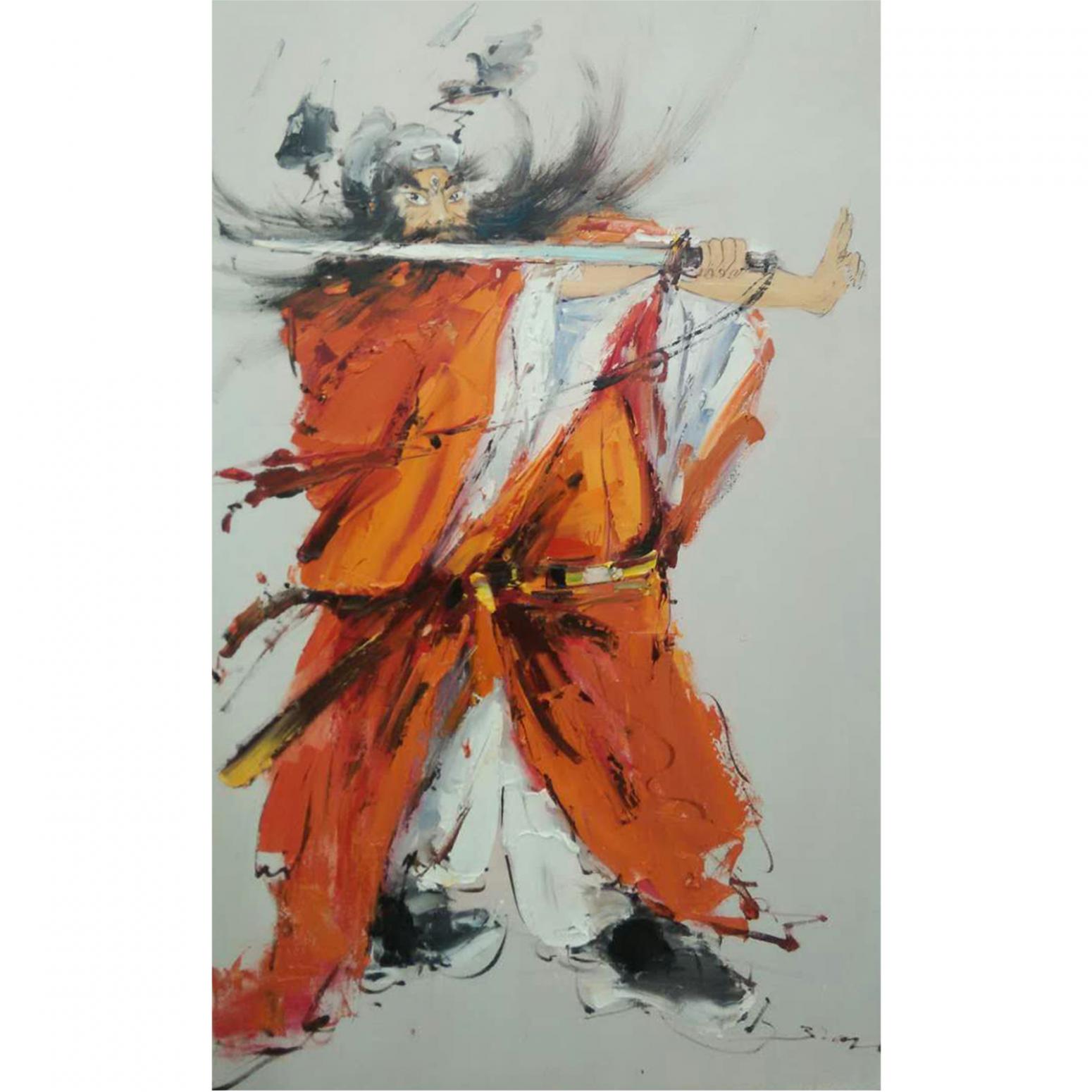 卢锦华油画作品《【钟馗舞剑】作者卢锦华》