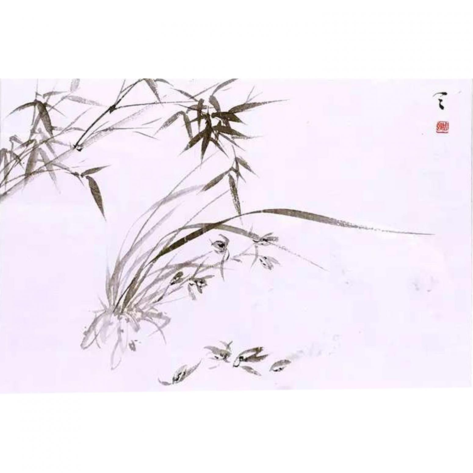 周牧天国画作品《【简竹】作者周牧天》