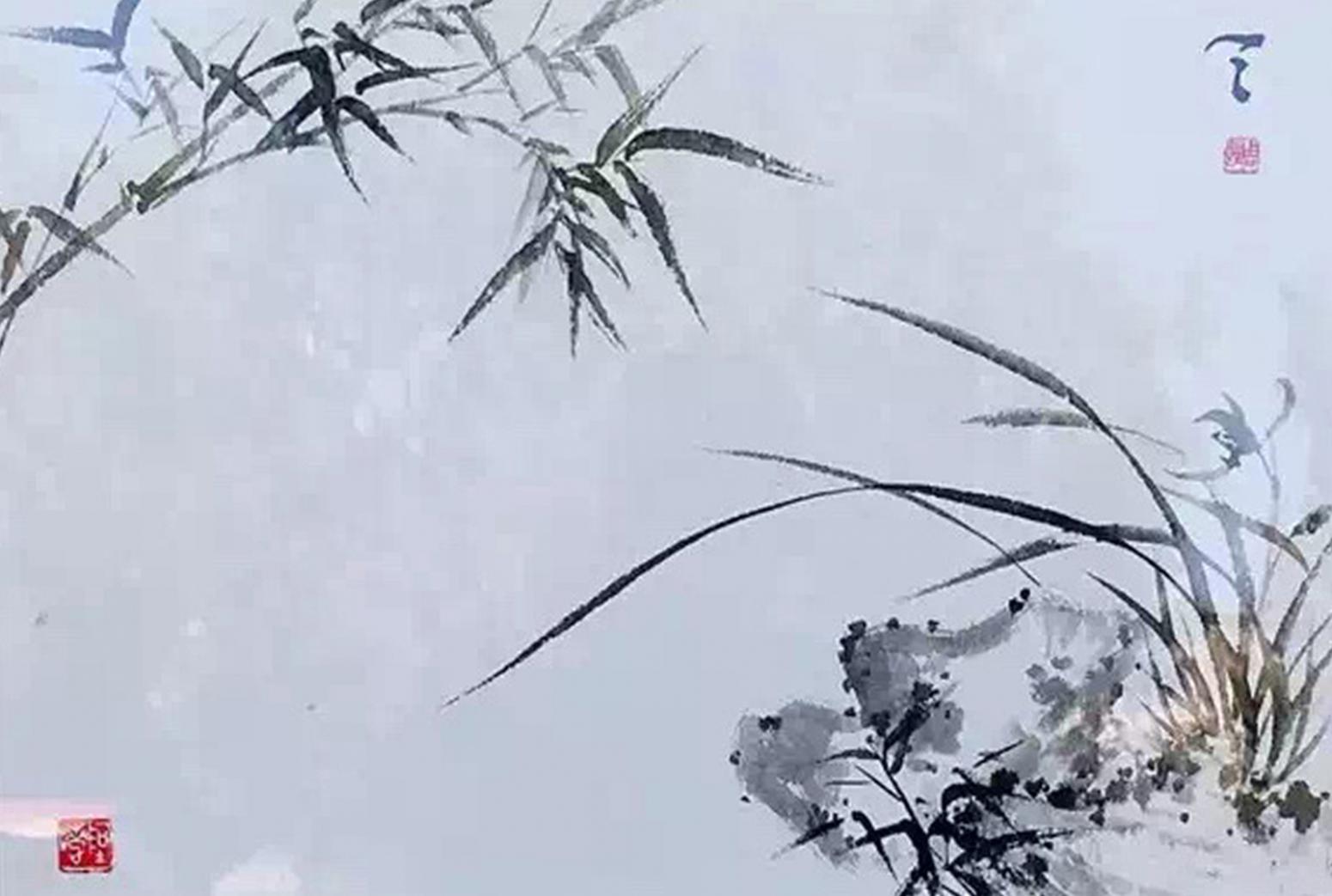 周牧天国画作品《【简竹】作者周牧天》【图0】