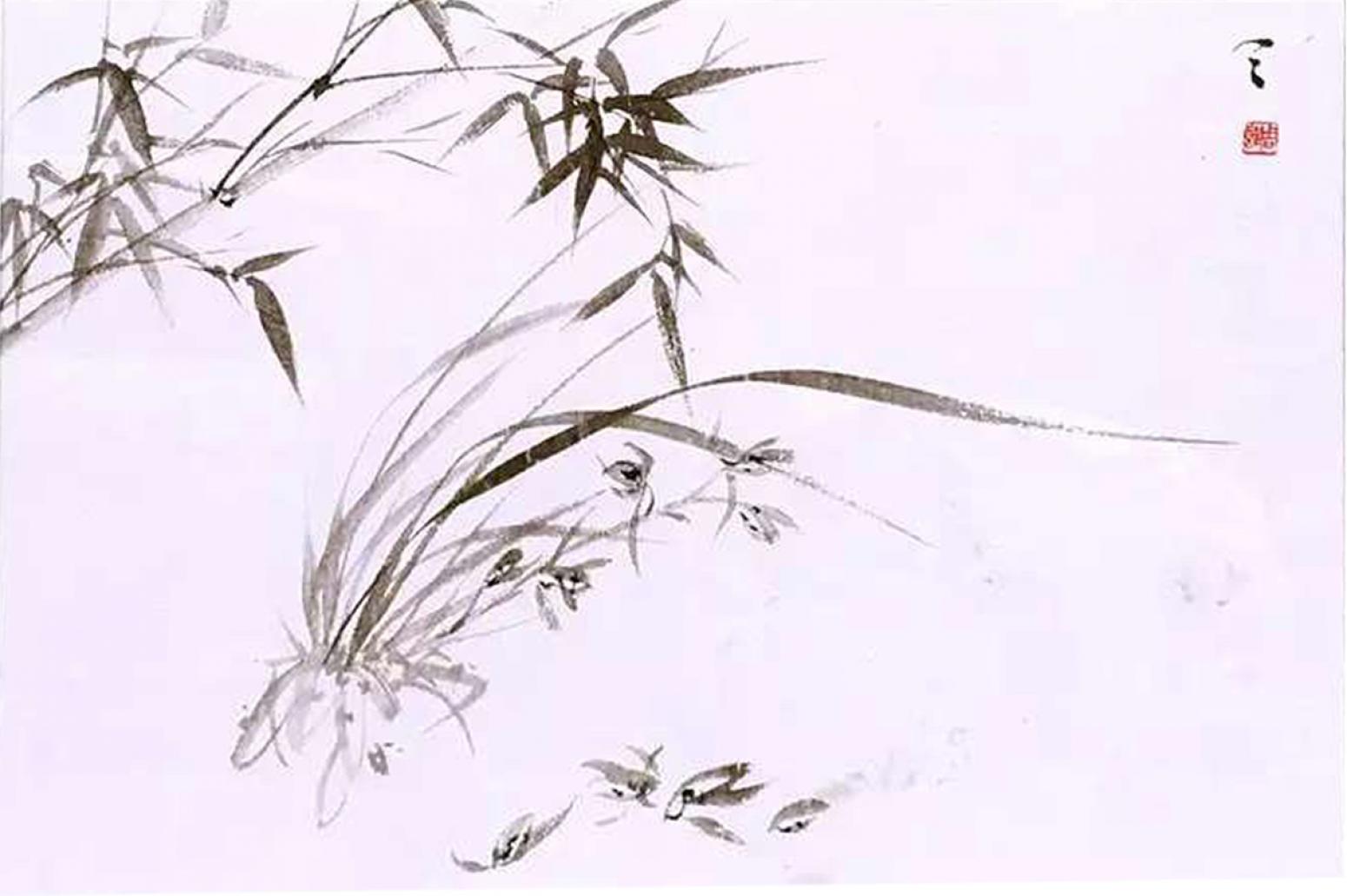 周牧天国画作品《【简竹】作者周牧天》【图0】