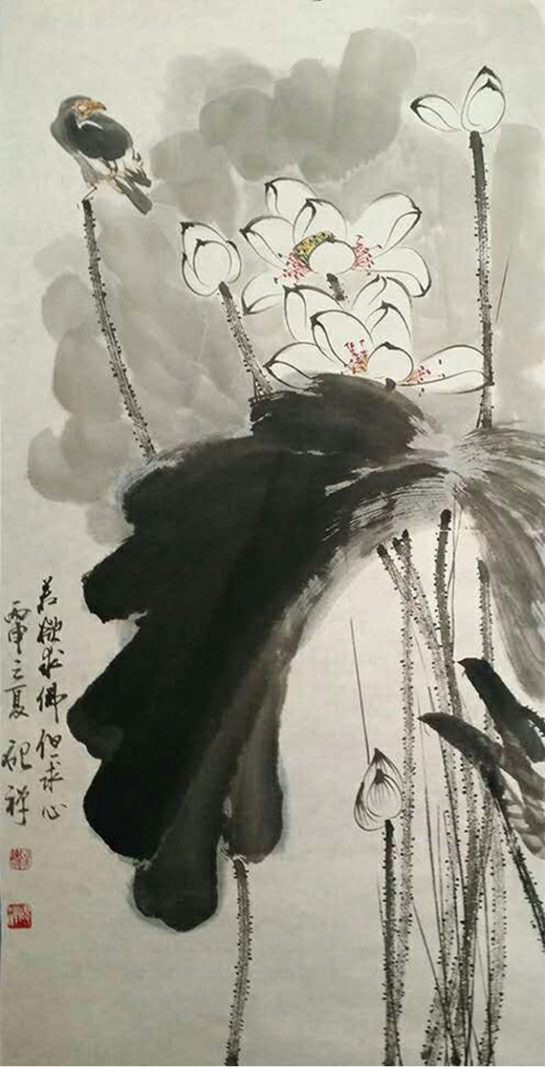 张清永国画作品《【俏立枝头】作者张清永》【图0】