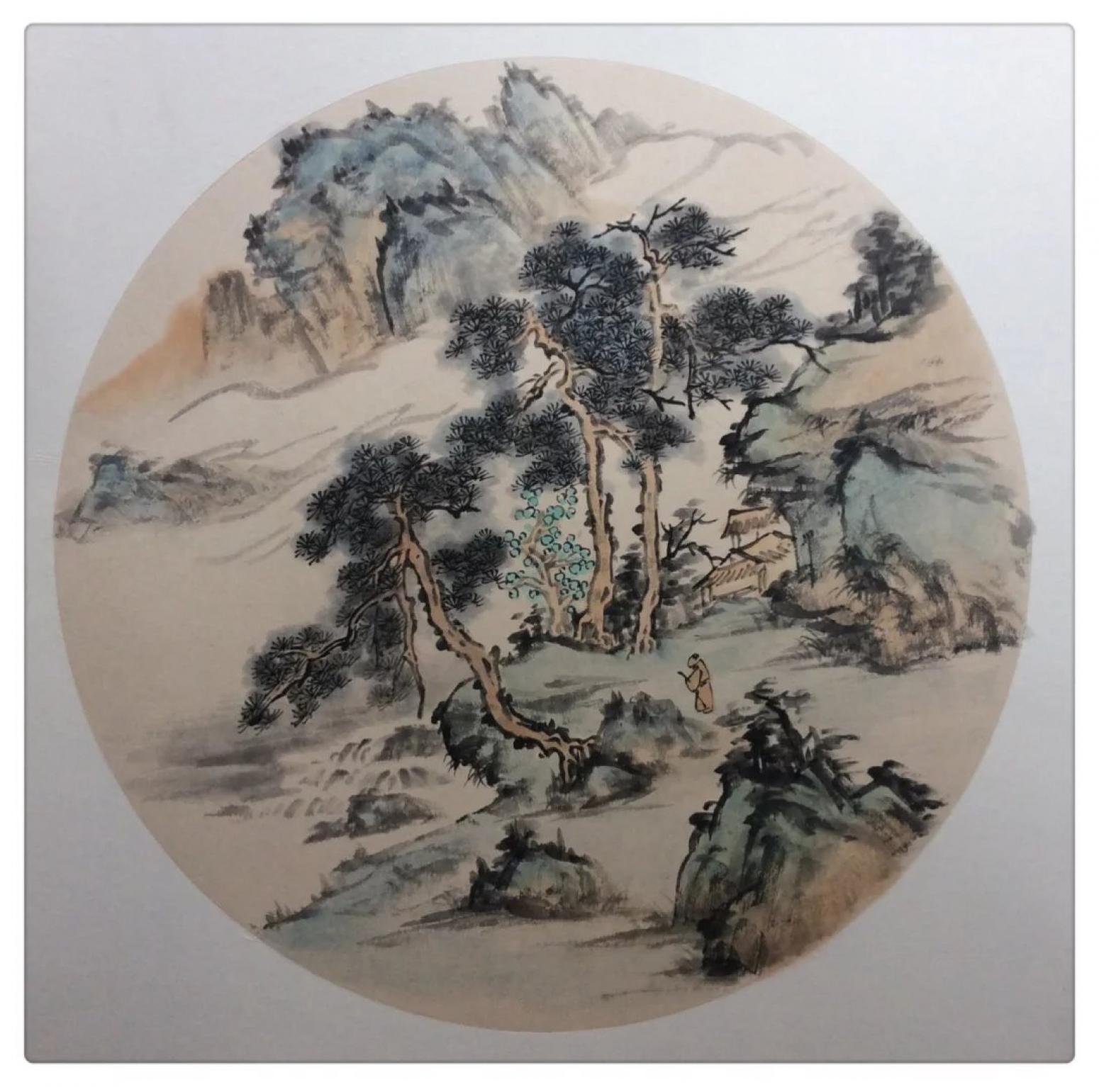 闻超国画作品《【山水4】作者闻超》【图0】