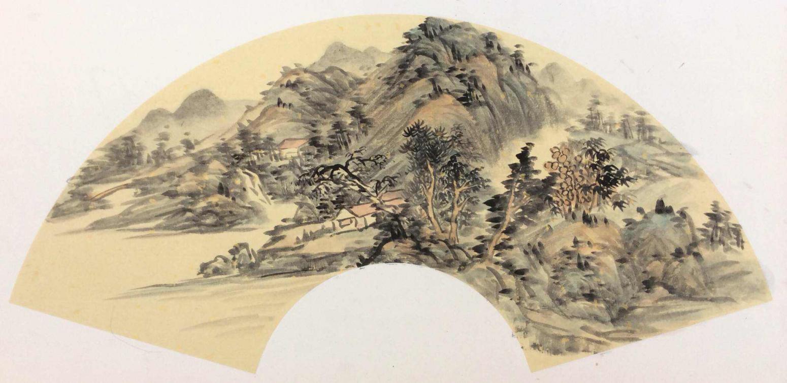 闻超国画作品《【扇面3】作者闻超》【图0】