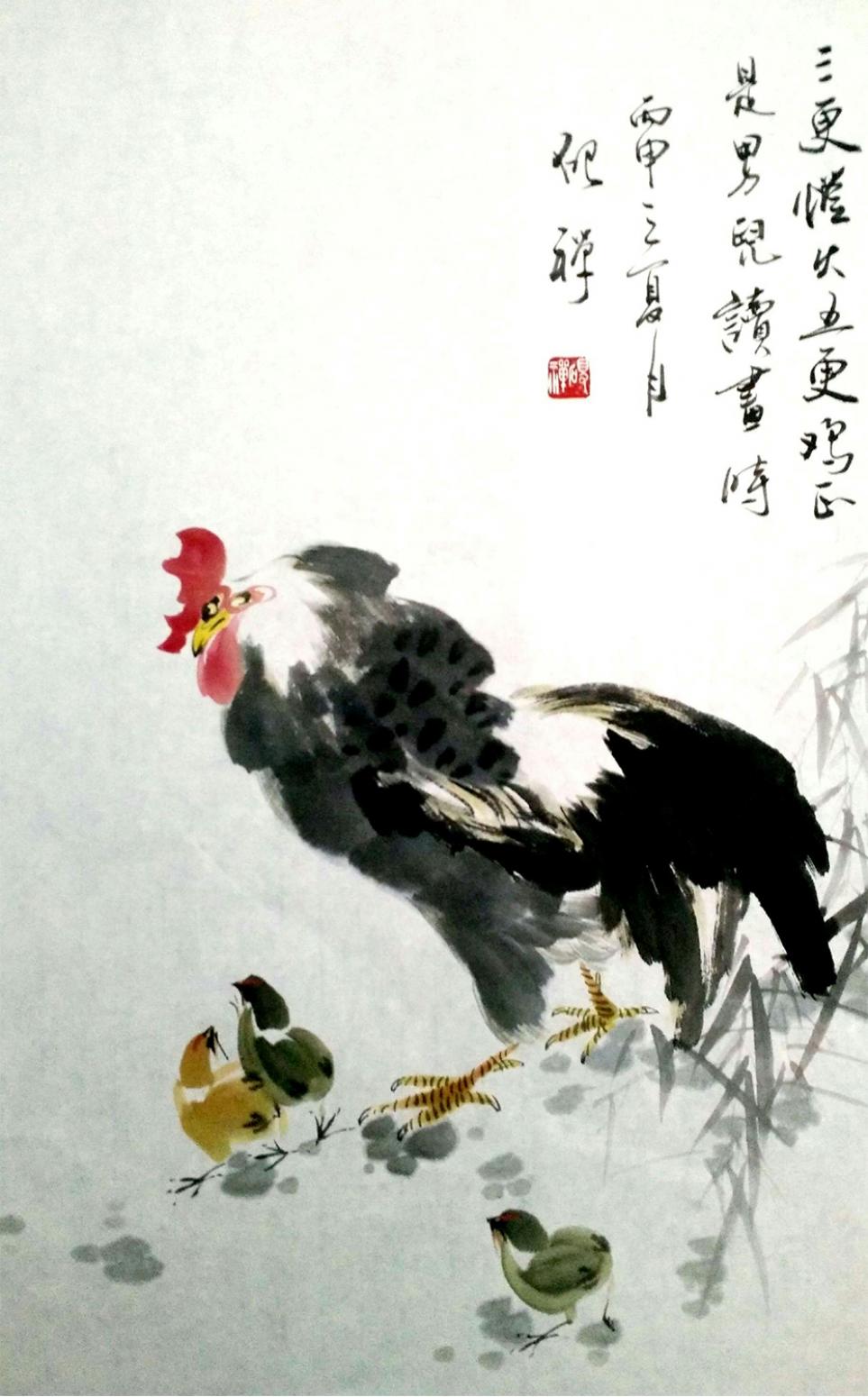 张清永国画作品《【鸡鸣舞剑】作者张清永》【图0】