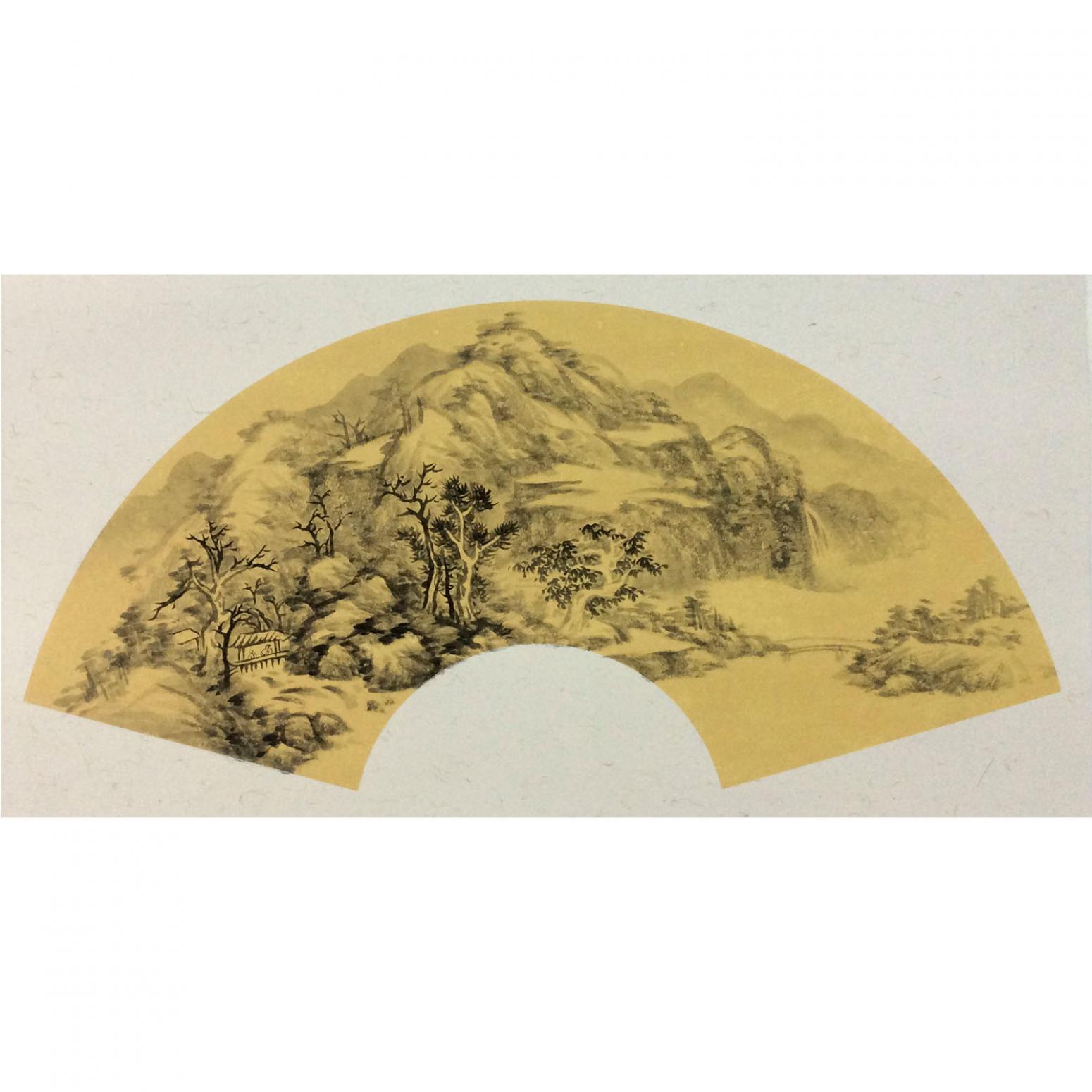 闻超国画作品《【扇面4】作者闻超》