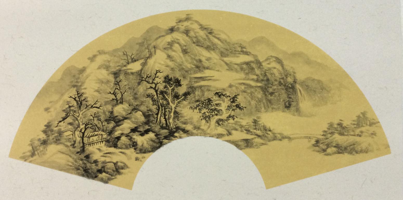 闻超国画作品《【扇面4】作者闻超》【图0】