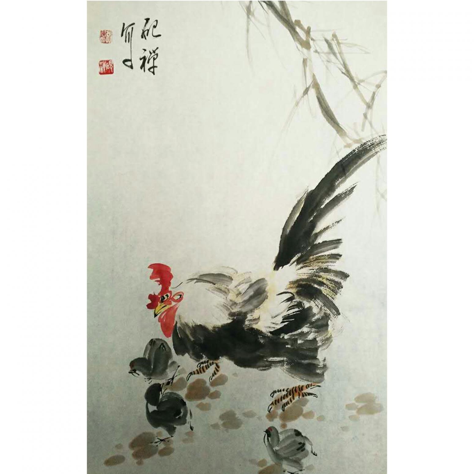 张清永国画作品《【教子图二】作者张清永》