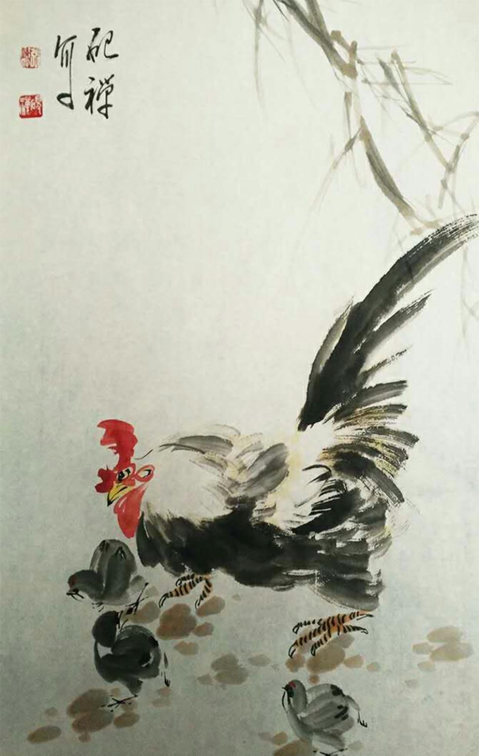 张清永国画作品《【教子图二】作者张清永》【图0】