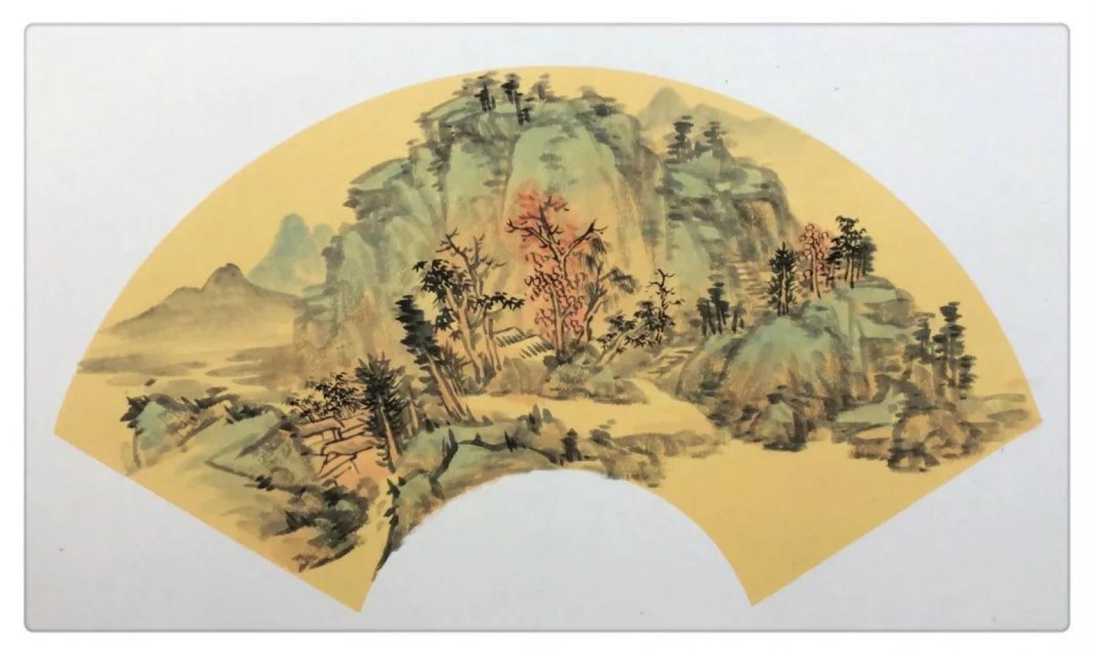 闻超国画作品《【扇面7】作者闻超》【图0】