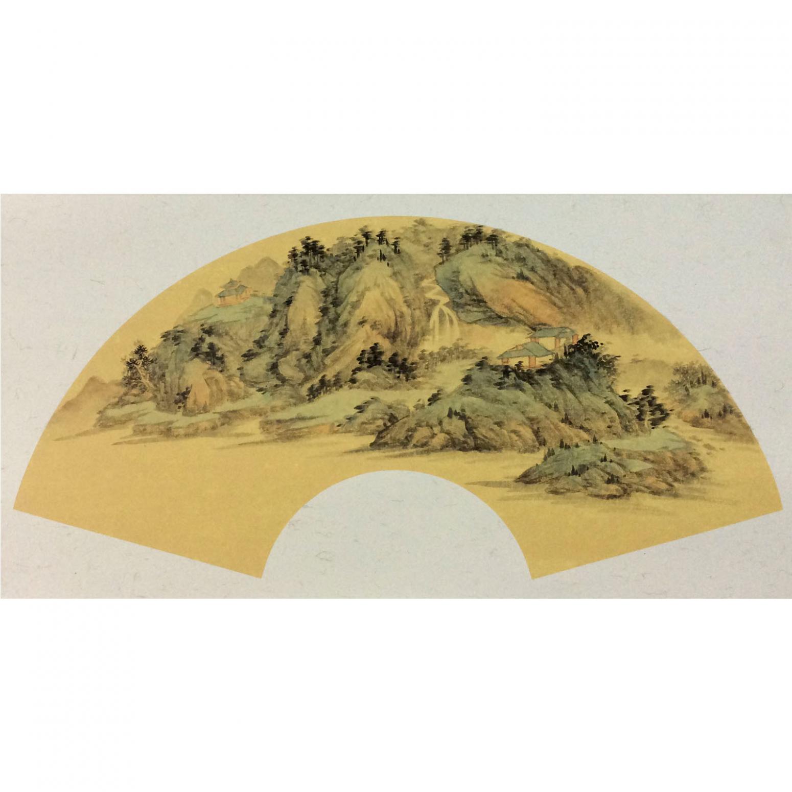 闻超国画作品《【扇面9】作者闻超》