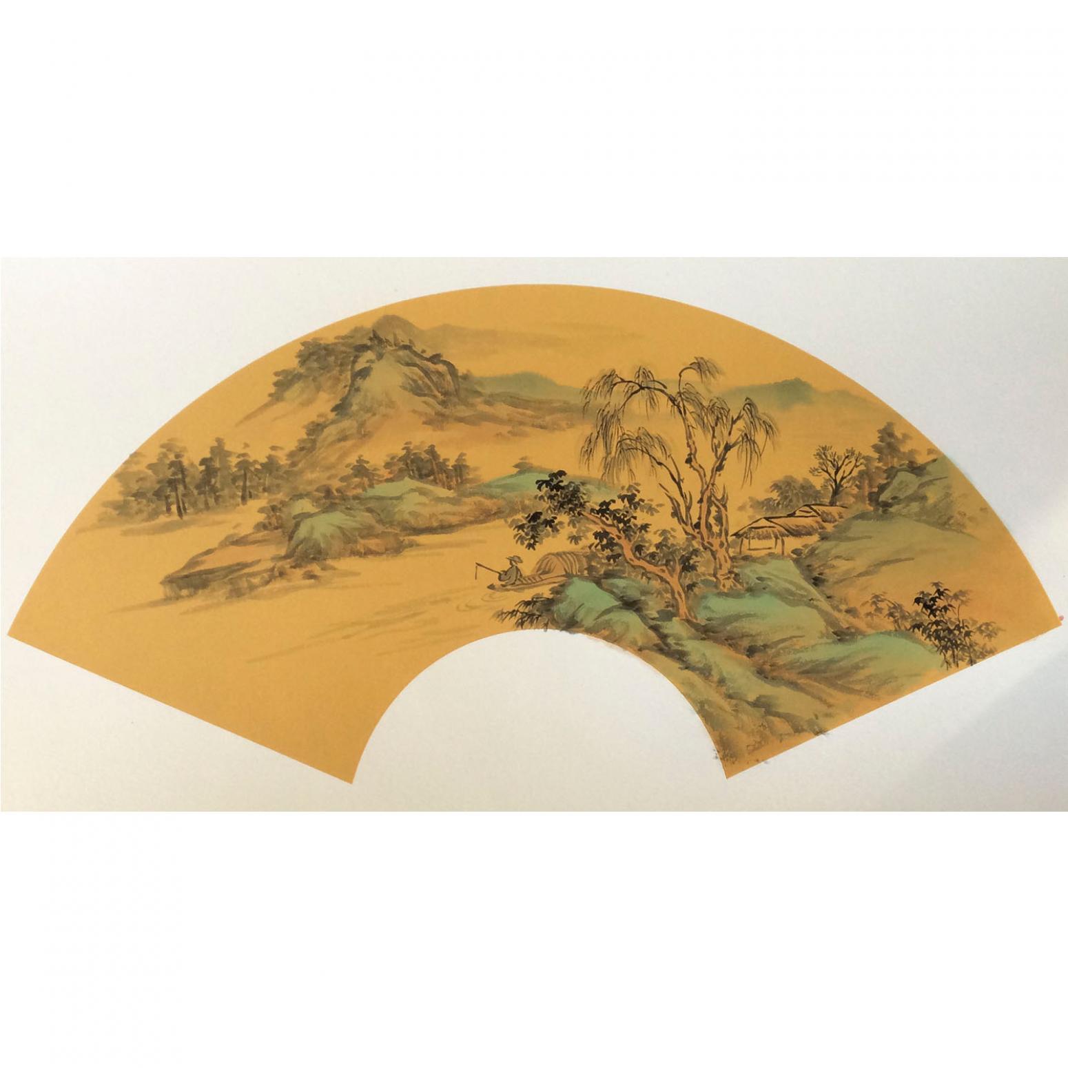 闻超国画作品《【扇面12】作者闻超》