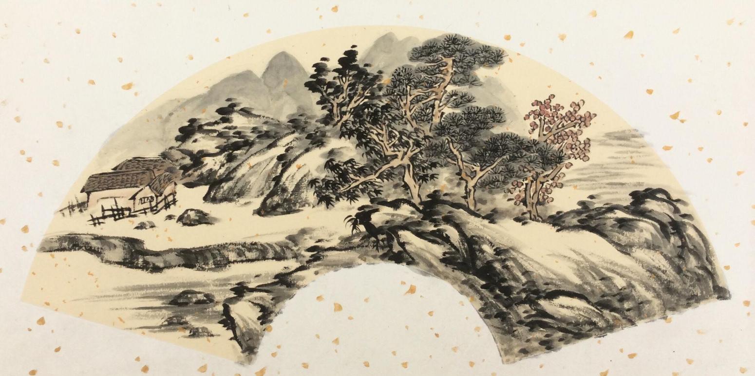 闻超国画作品《【扇面11】作者闻超》【图0】