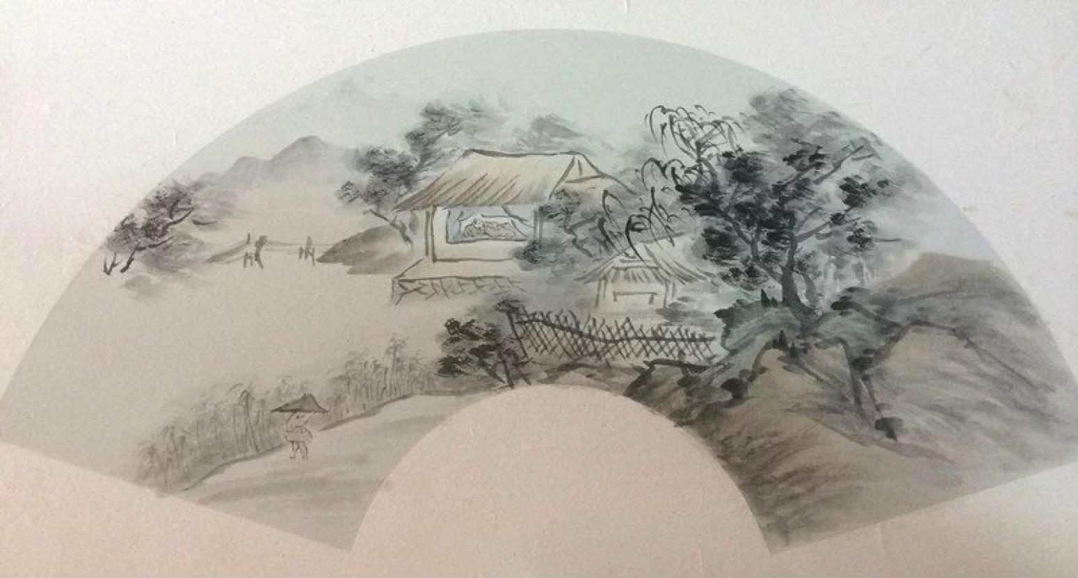 闻超国画作品《【扇面13】作者闻超》【图0】