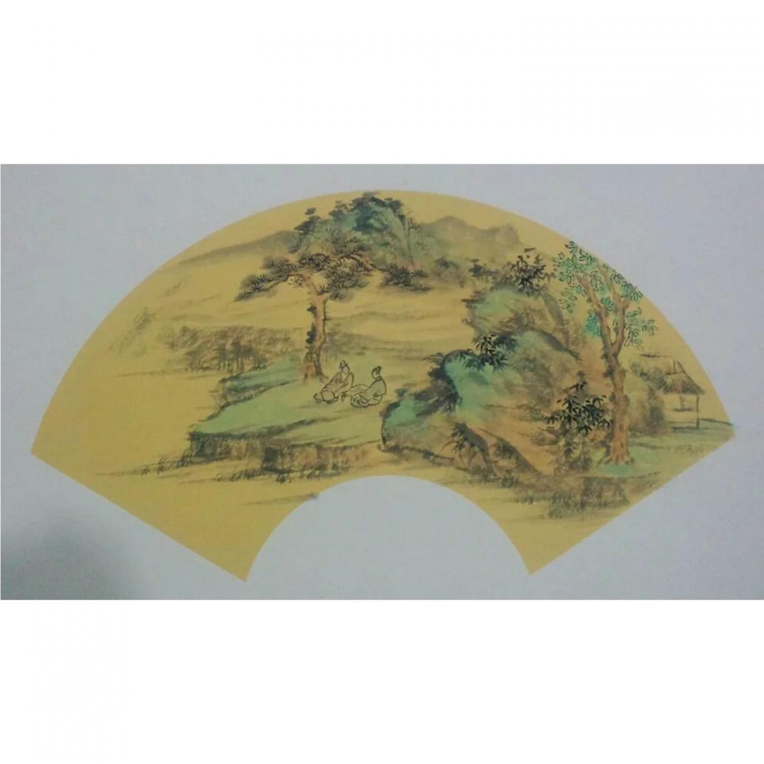 闻超国画作品《【扇面14】作者闻超》