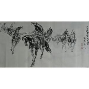邵西安国画作品《【八马齐腾】作者邵西安》价格7680.00元