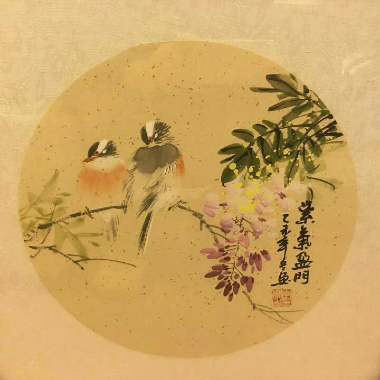 李崇山国画作品《【紫气迎门】作者李崇山》【图0】