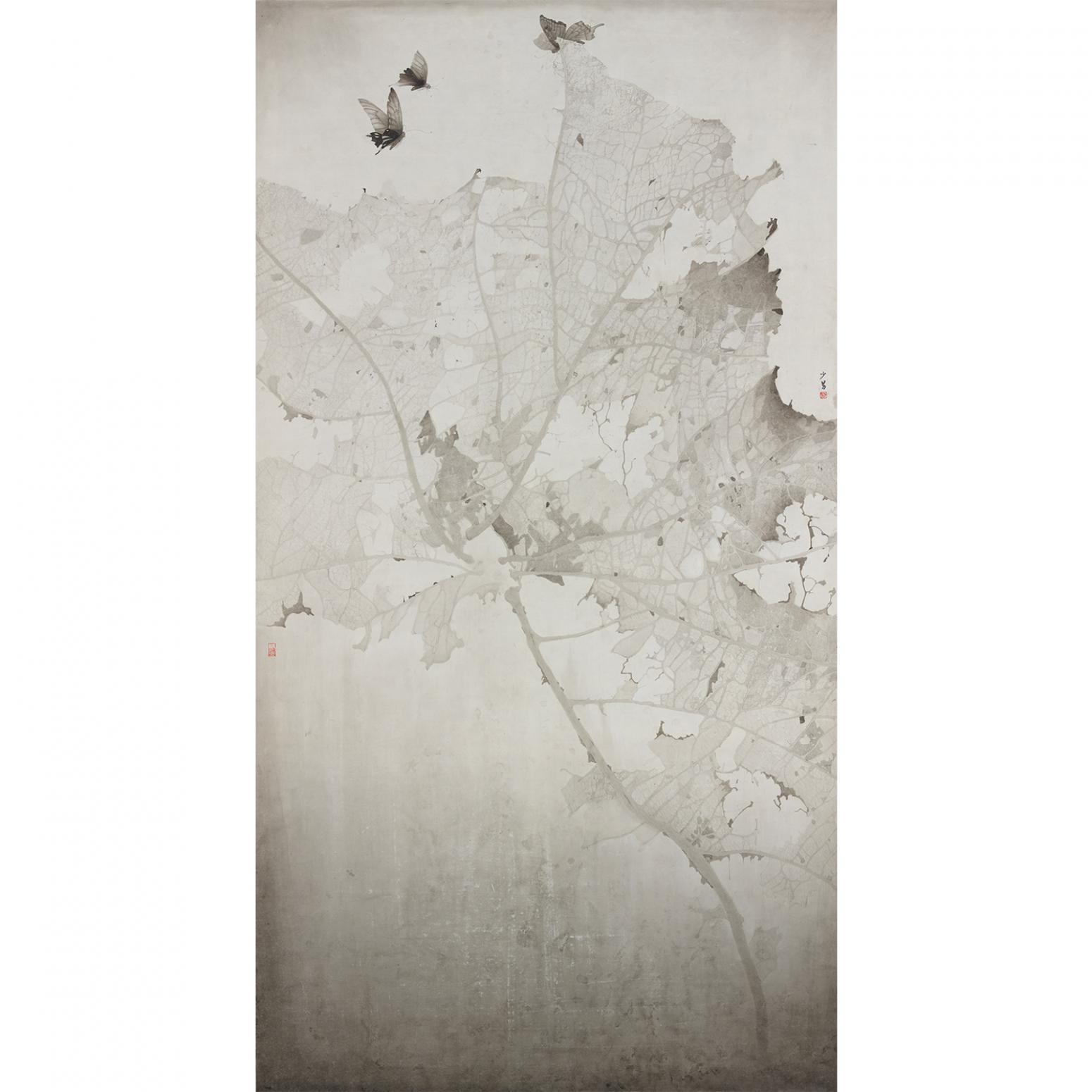 范少男国画作品《【落叶归根】作者范少男》