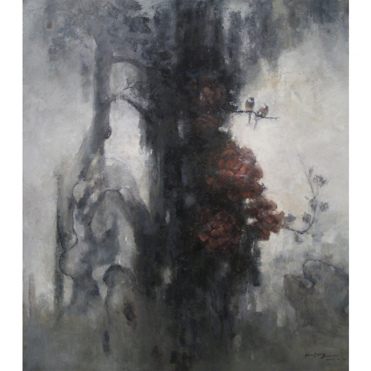 胡静油画作品《【一庭香】作者胡静》