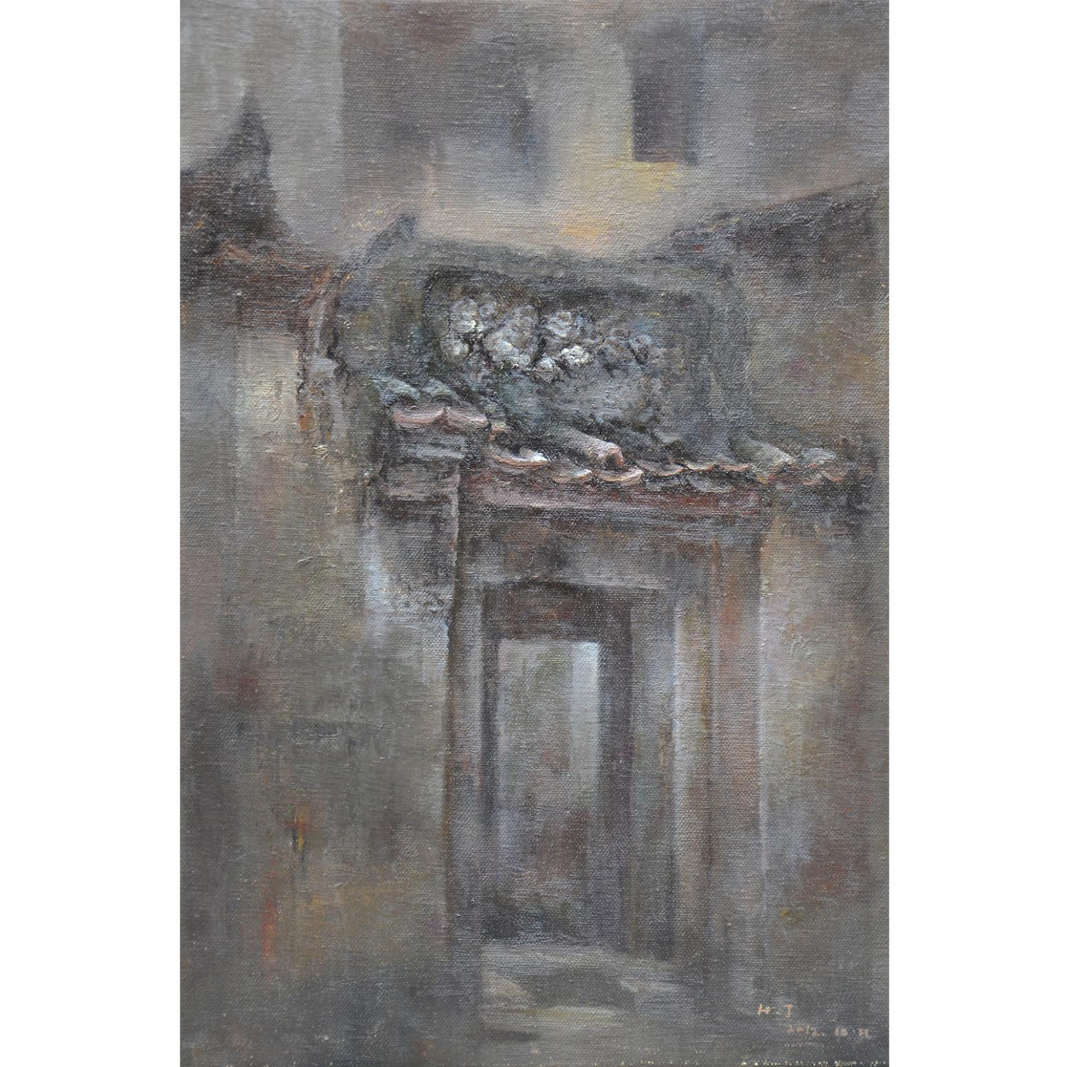 胡静油画作品《【门】作者胡静》