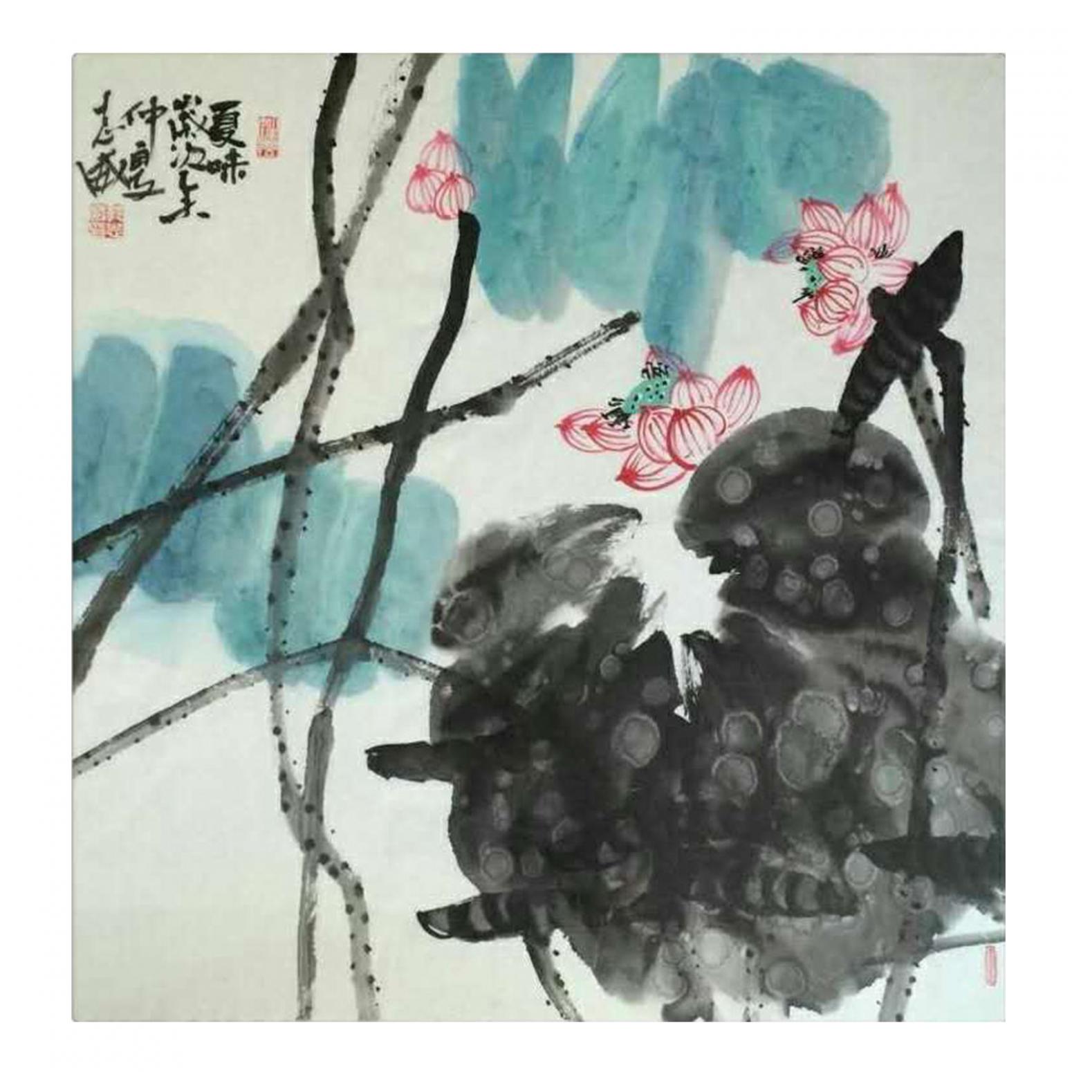 郭志威国画作品《【夏味】作者郭志威》