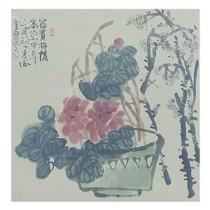 郭志威国画作品《【富贵梅情】作者郭志威》价格360.00元