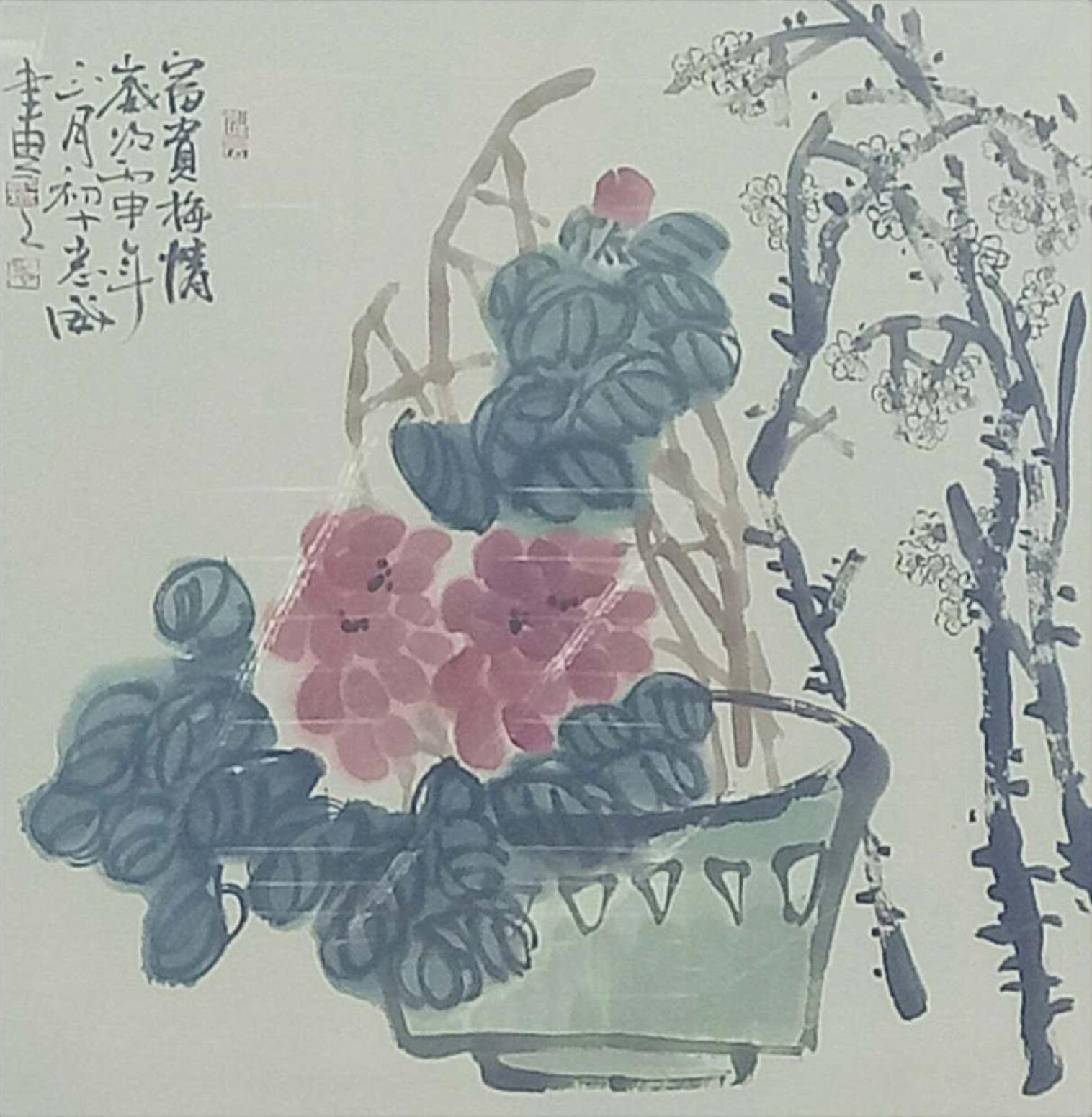 郭志威国画作品《【富贵梅情】作者郭志威》【图0】