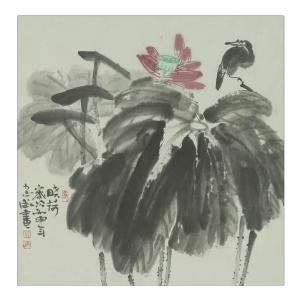 郭志威国画作品《【晓荷】作者郭志威》价格360.00元