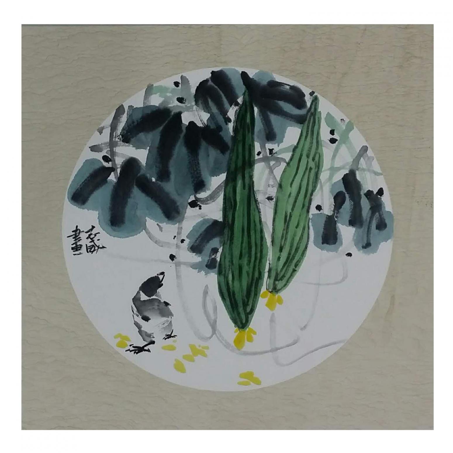 郭志威国画作品《【饱食无忧】作者郭志威》