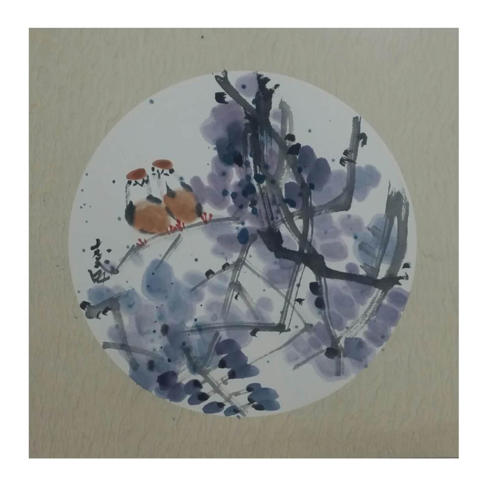 郭志威国画作品《【成双成对】作者郭志威》