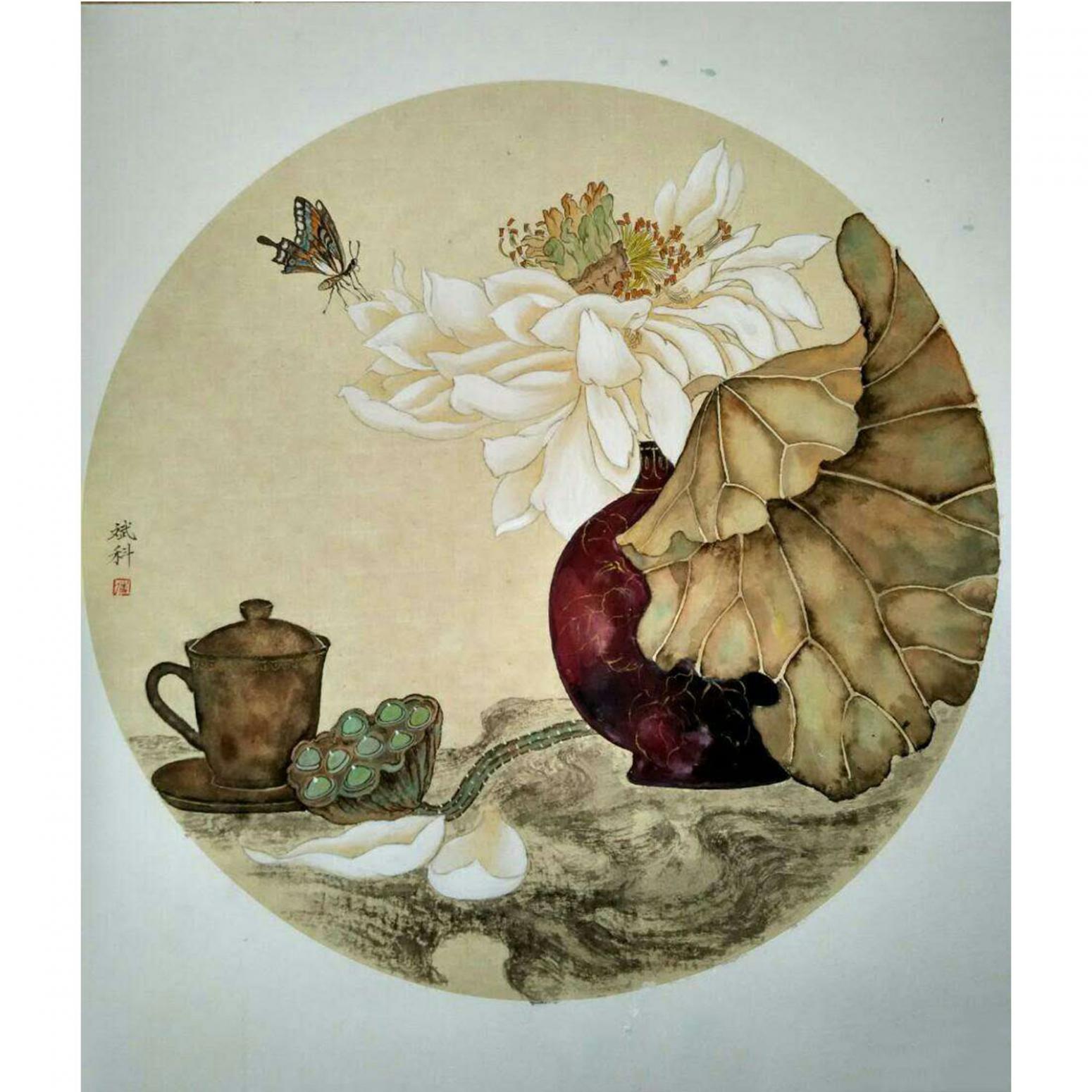 傅斌科国画作品《【莲】作者傅斌科》