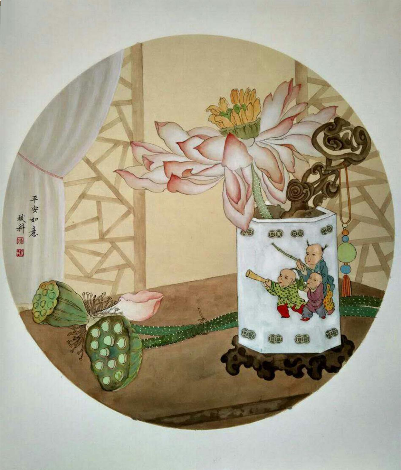 傅斌科国画作品《【莲】作者傅斌科》【图0】