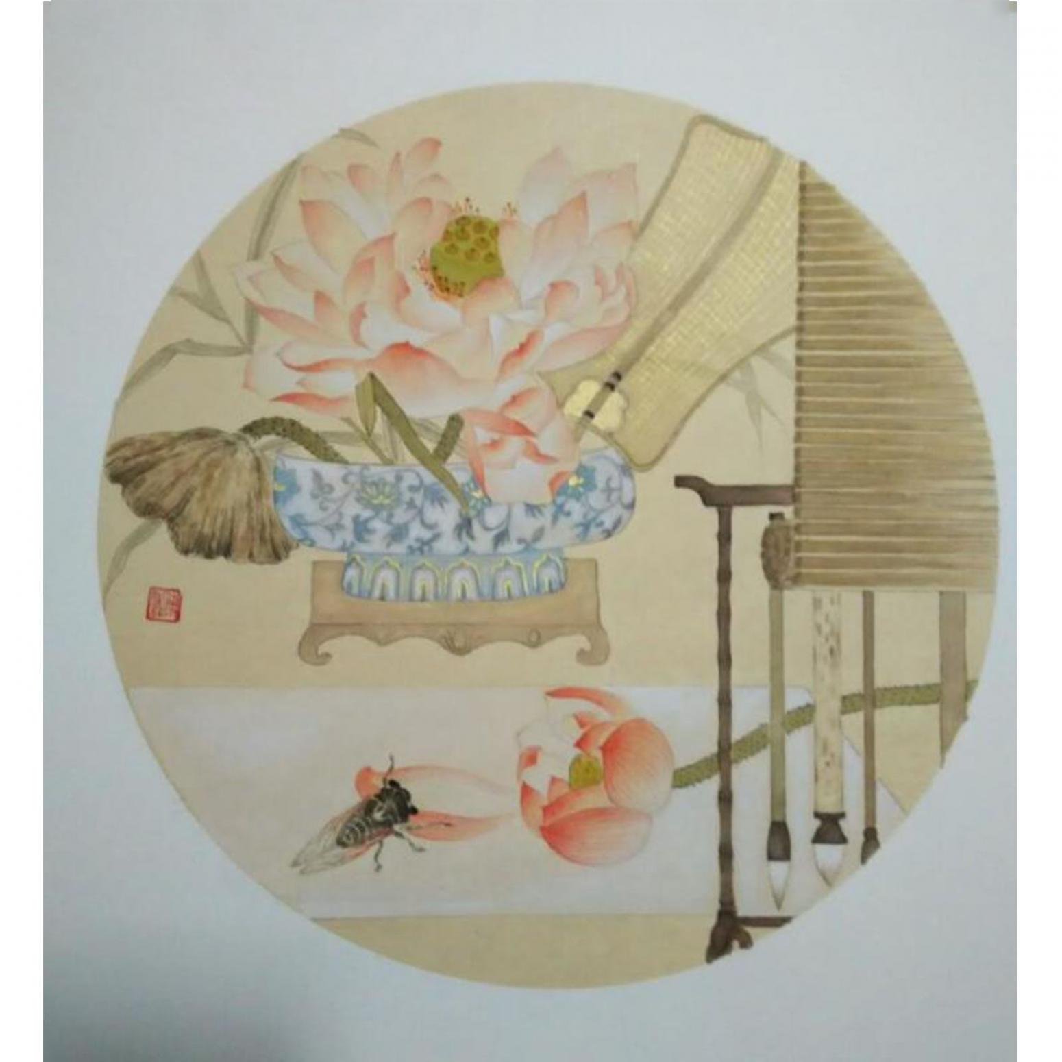 傅斌科国画作品《【莲】作者傅斌科》