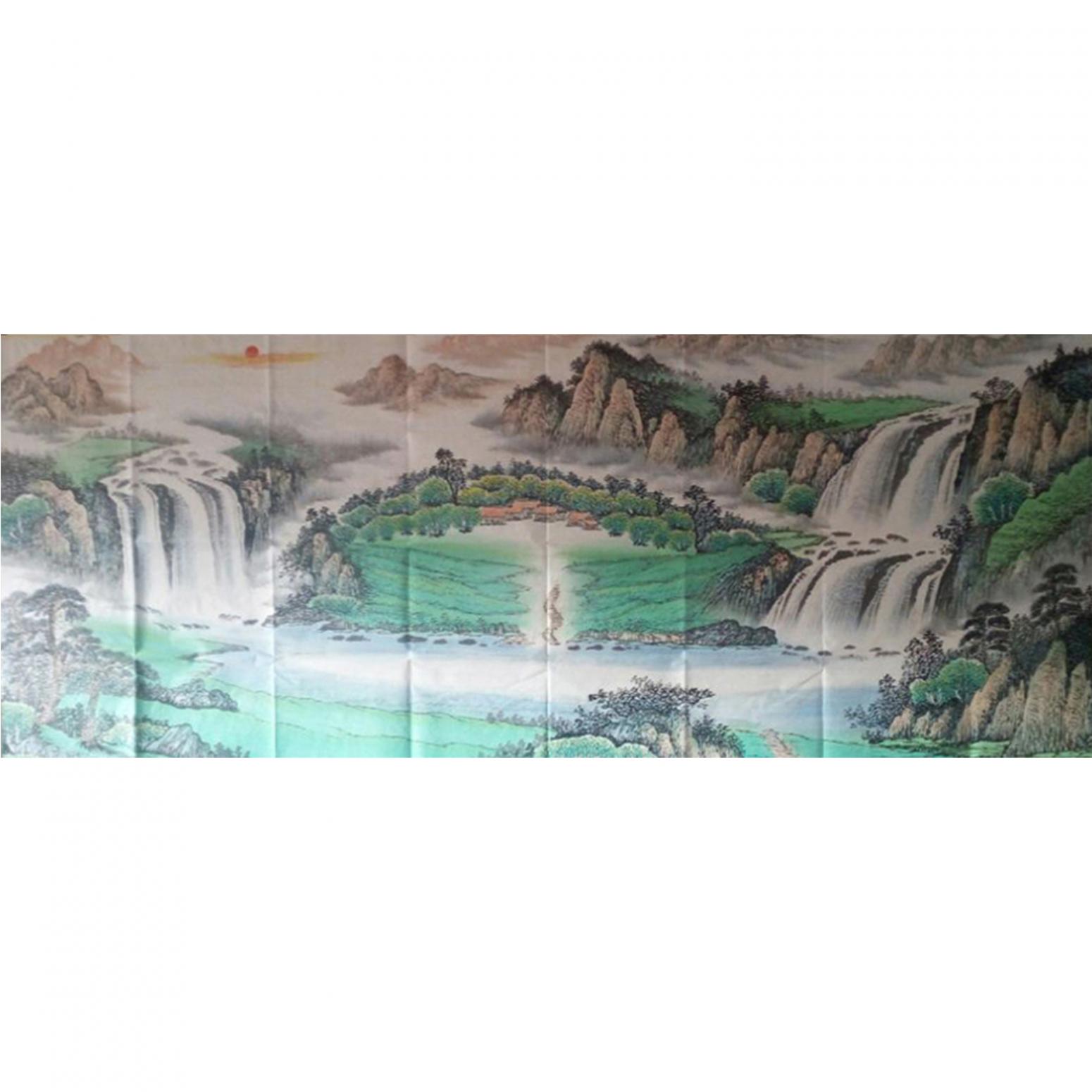 韦杰球国画作品《【高山流水1】作者韦杰球》