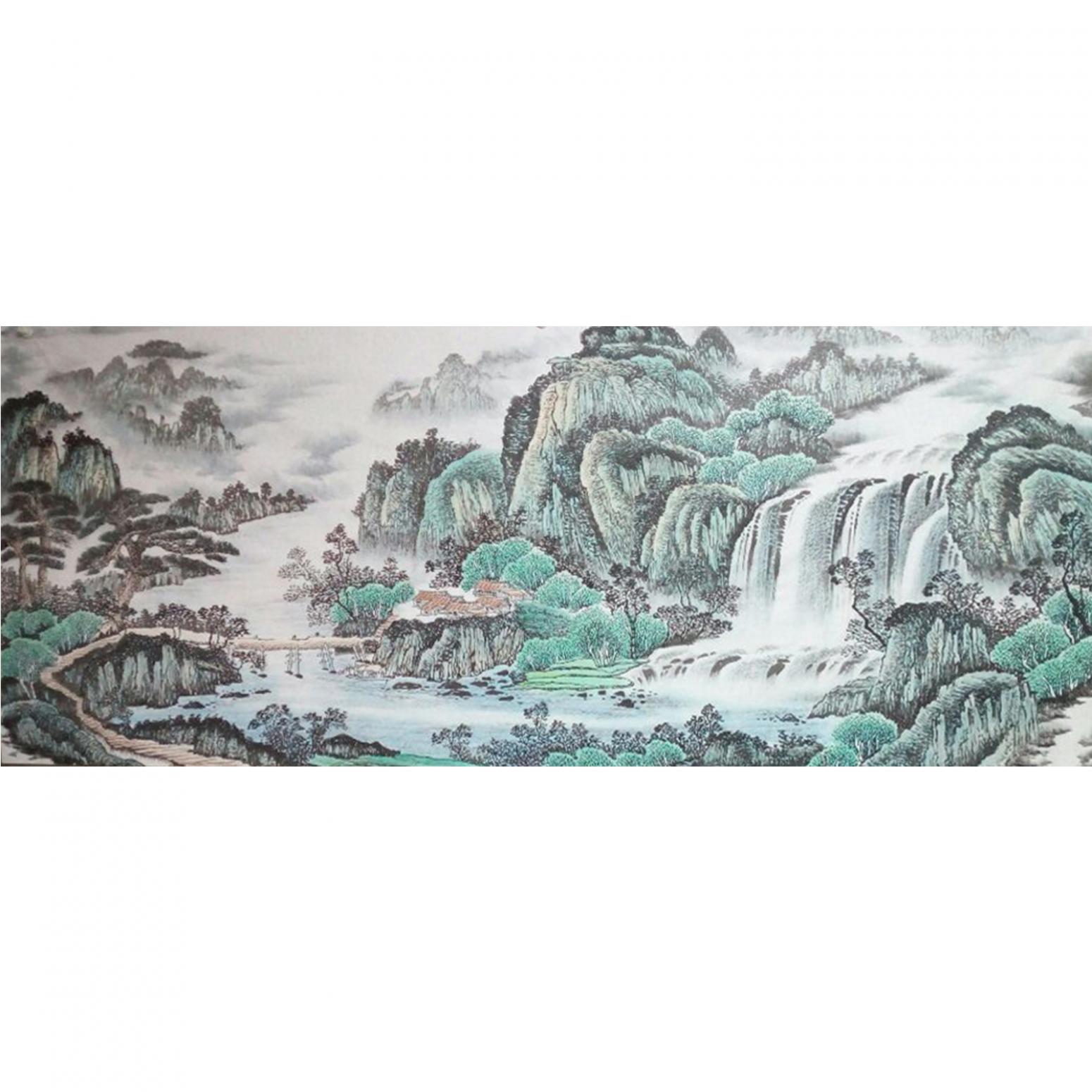 韦杰球国画作品《【高山流水2】作者韦杰球》