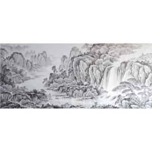 艺术品图片：艺术家韦杰球国画作品名称《【高山流水】作者韦杰球》价格720.00 元
