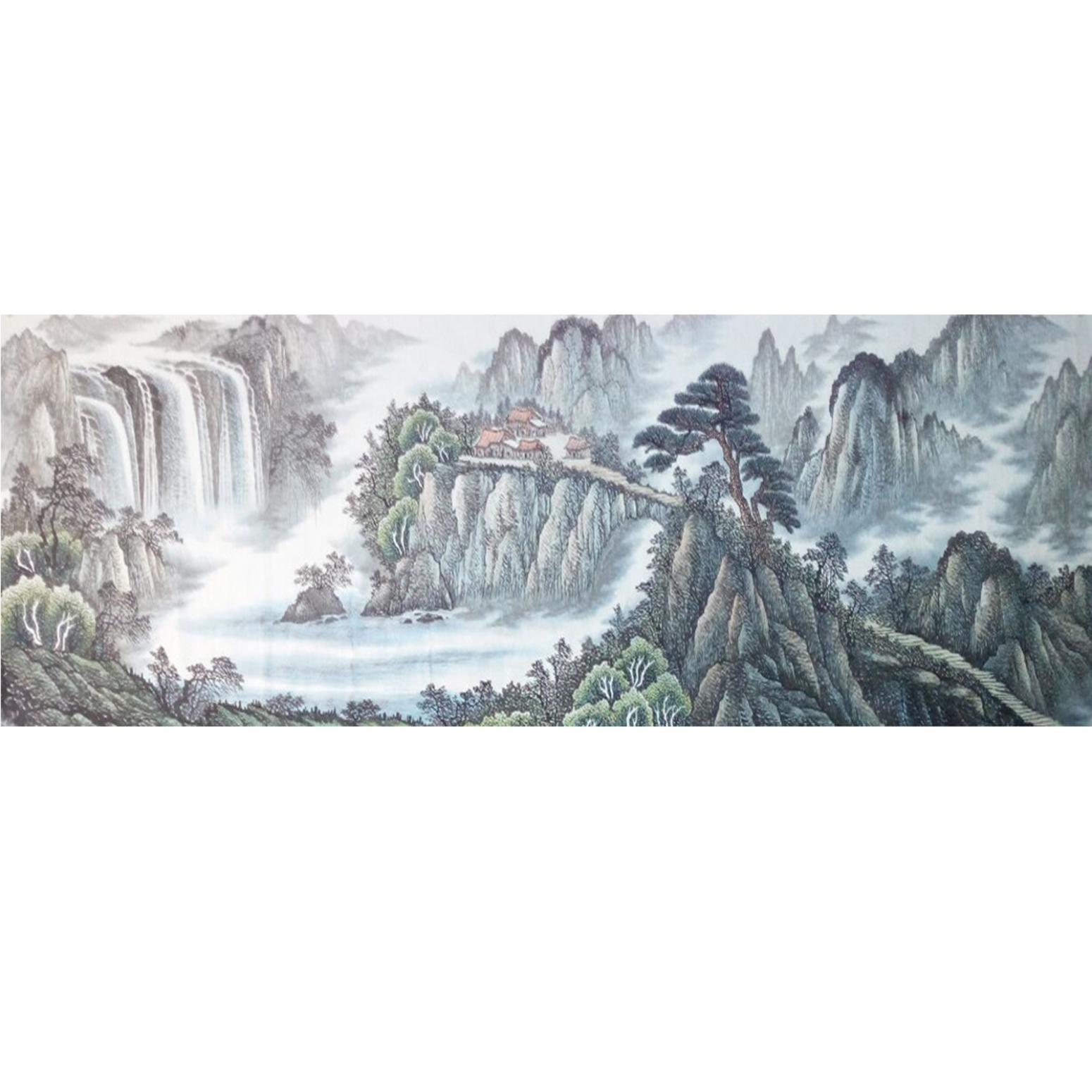 韦杰球国画作品《【高山流水5】作者韦杰球》