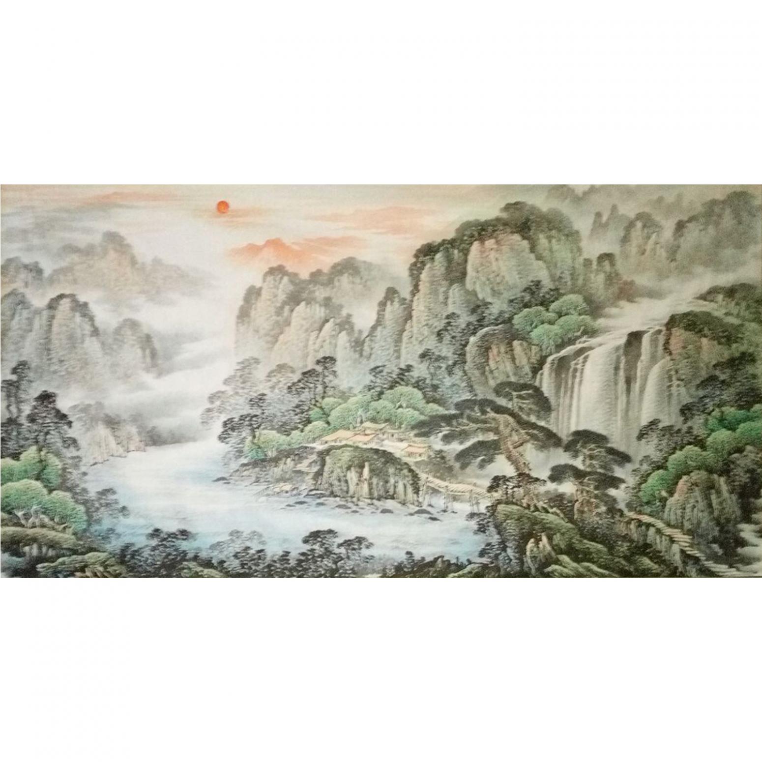 韦杰球国画作品《【高山流水6】作者韦杰球》