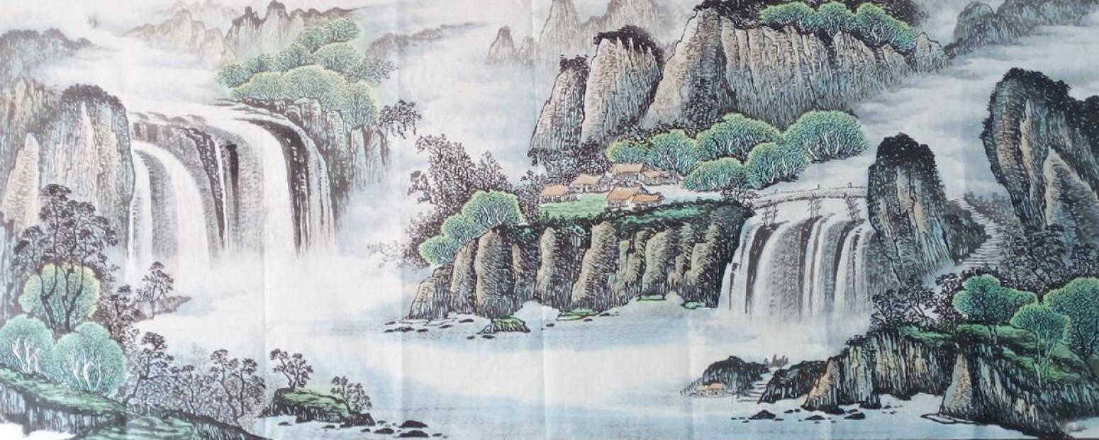 韦杰球国画作品《【高山流水7】作者 韦杰球》【图0】