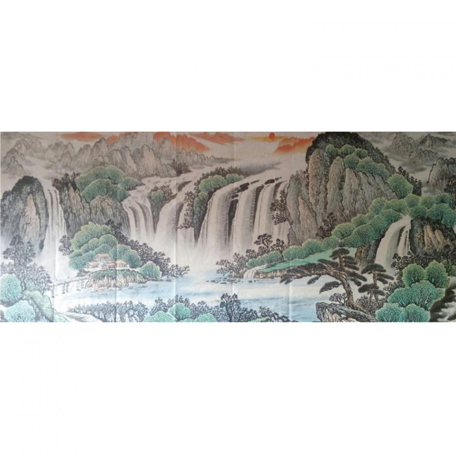 韦杰球国画作品《【高山流水9】作者韦杰球》