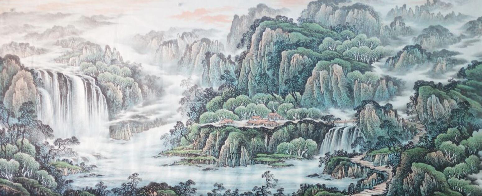 韦杰球国画作品《【高山流水16】作者韦杰球》【图0】