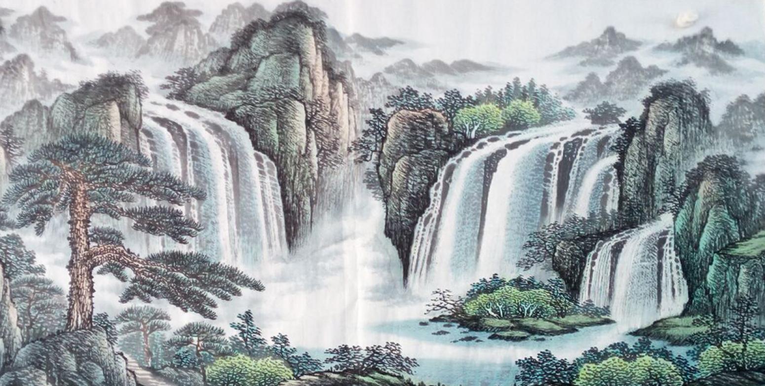 韦杰球国画作品《【高山流水22】作者韦杰球》【图0】