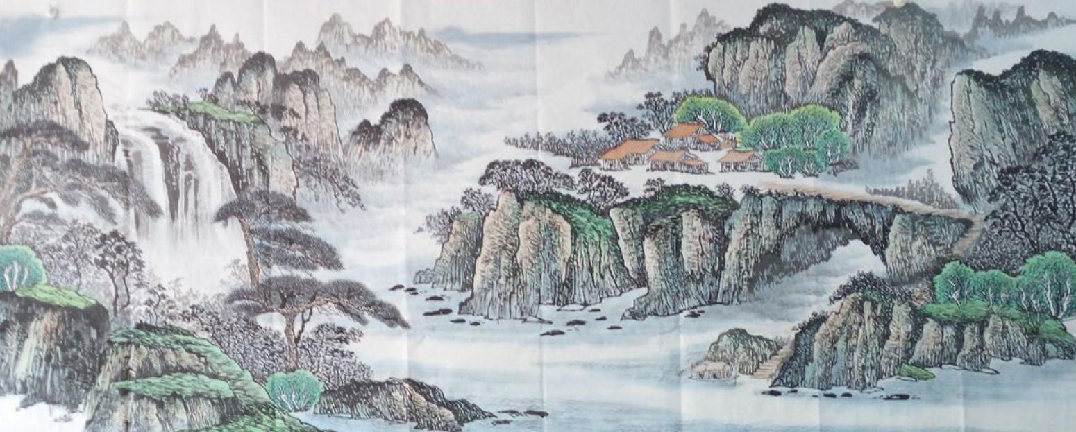 韦杰球国画作品《【高山流水23】作者韦杰球》【图0】