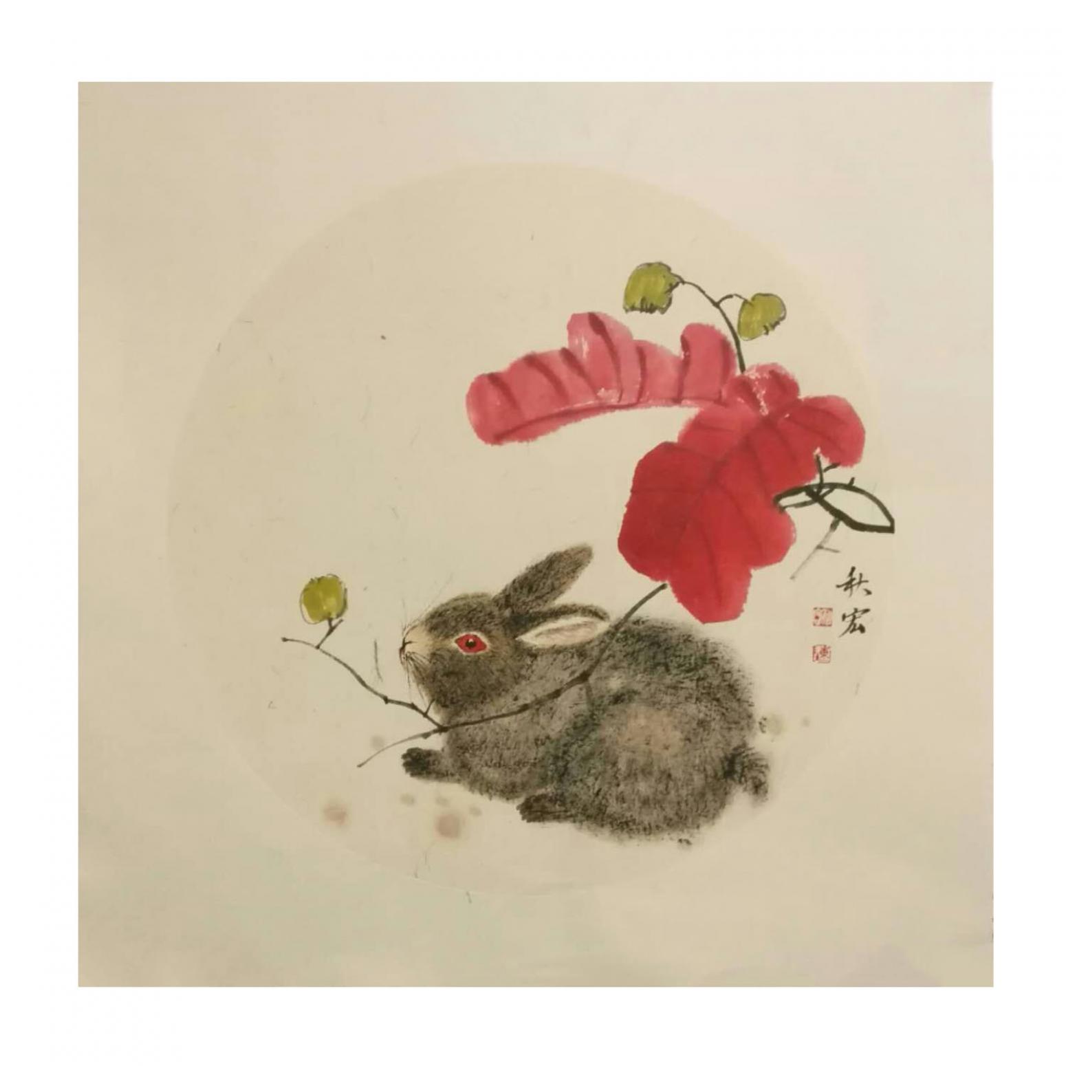 陈秋宏国画作品《【红叶】作者陈秋宏》