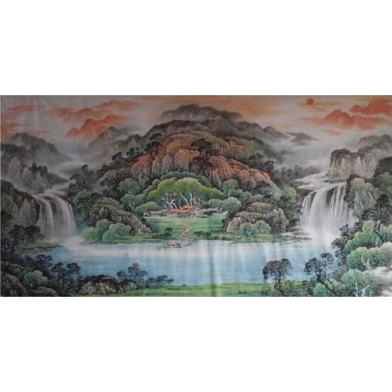 韦杰球国画作品《【高山流水24】作者韦杰球》