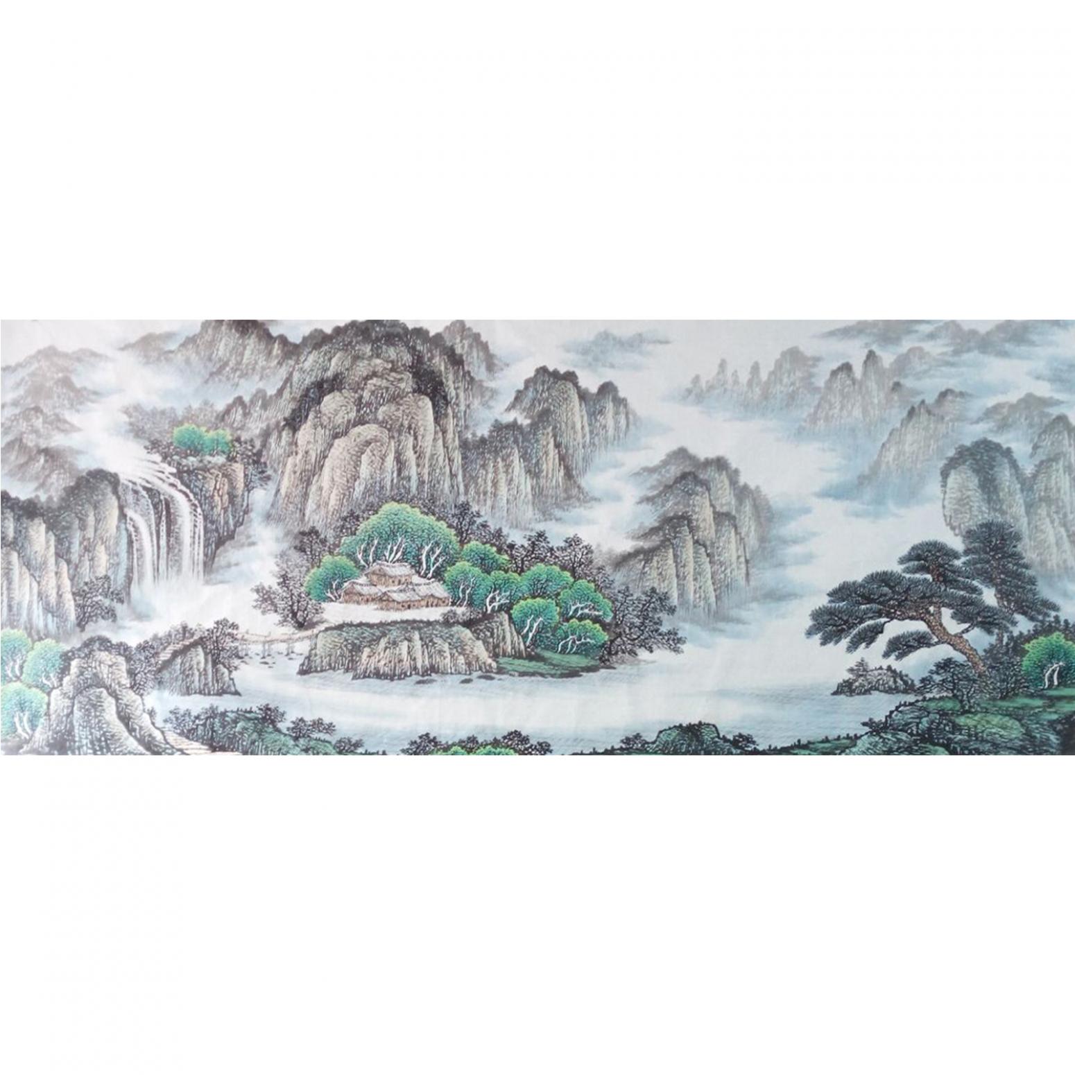 韦杰球国画作品《【高山流水30】作者韦杰球》