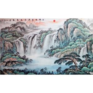 艺术品图片：艺术家韦杰球国画作品名称《【高山流水34】作者韦杰球》价格720.00 元